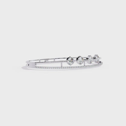 Eternal Quartet Diamond Bangle White  Gold