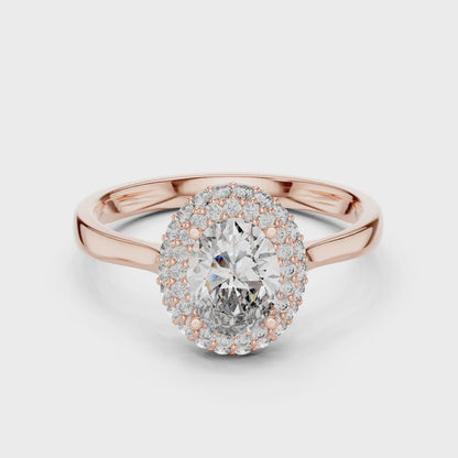 Imperial Double Halo Oval Ring