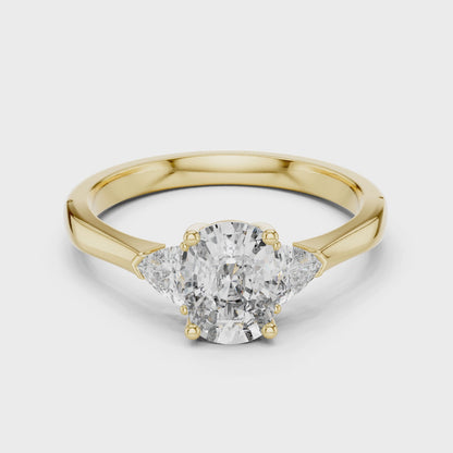 Oval Three-Stone Diamond Ring