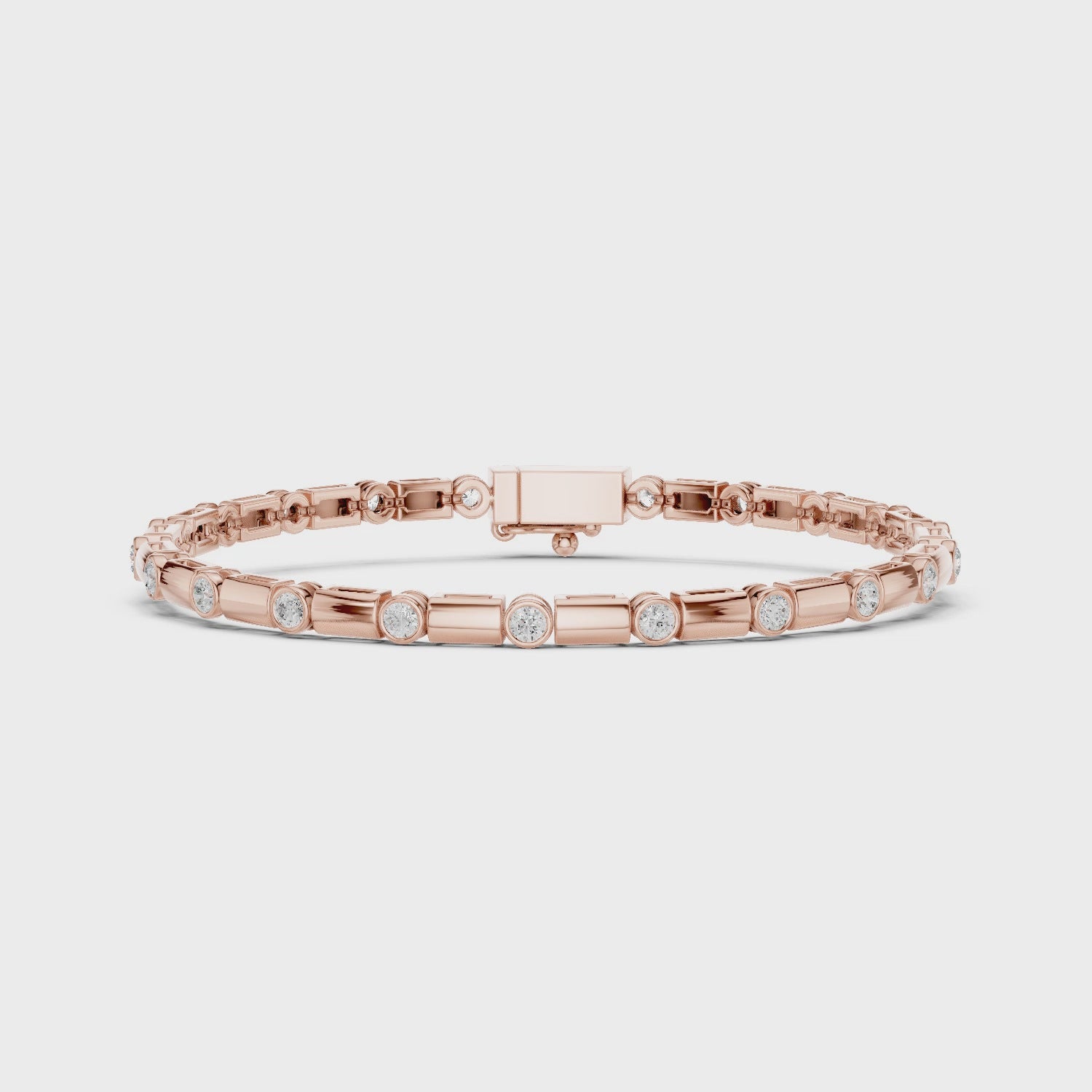 Diamond Dots Link Bracelet Rose Gold