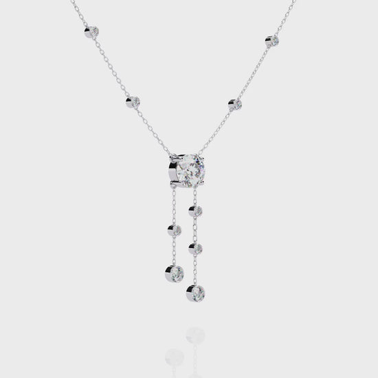 Cascade Drop Necklace White Gold