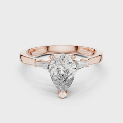 Pear Radiance Three-Stone Ring