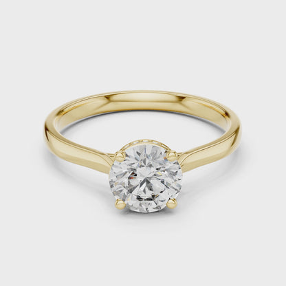 Hidden Halo Solitaire Ring