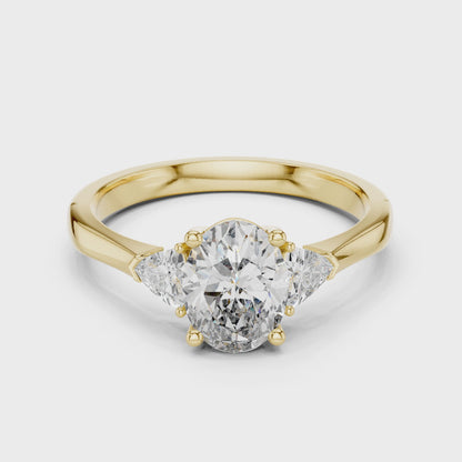 Oval Cut Three-Stone Diamond Ring
