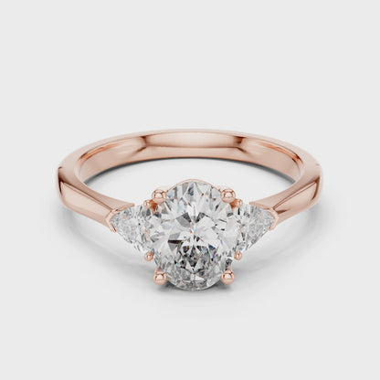 Oval Cut Three-Stone Diamond Ring