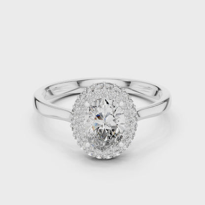 Imperial Double Halo Oval Ring