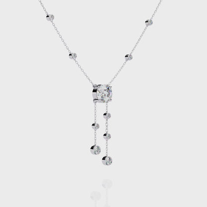 Radiant V-Drop Necklace White Gold