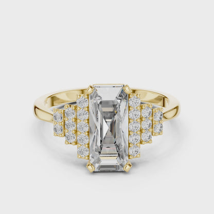 Radiant Steps Emerald Ring