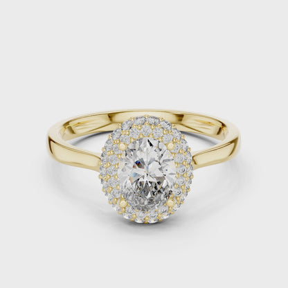 Imperial Double Halo Oval Ring
