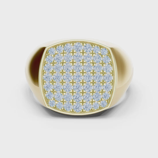 Majestic Pave Cushion Men’s Ring
Yellow Gold 