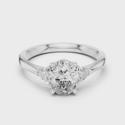 Oval Cut Three-Stone Diamond Ring