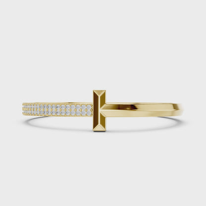Radiant Horizon Bangle Diamond Accents