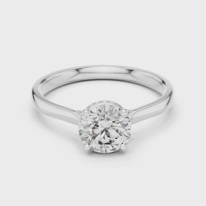 Hidden Halo Solitaire Ring