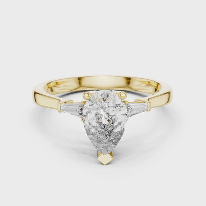 Pear Radiance Three-Stone Ring