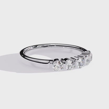 Five Stone Diamond Band White Gold