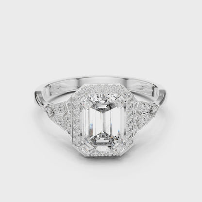 Regal Emerald Halo Ring