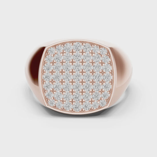 Majestic Pave Cushion Men’s Ring
Rose Gold 