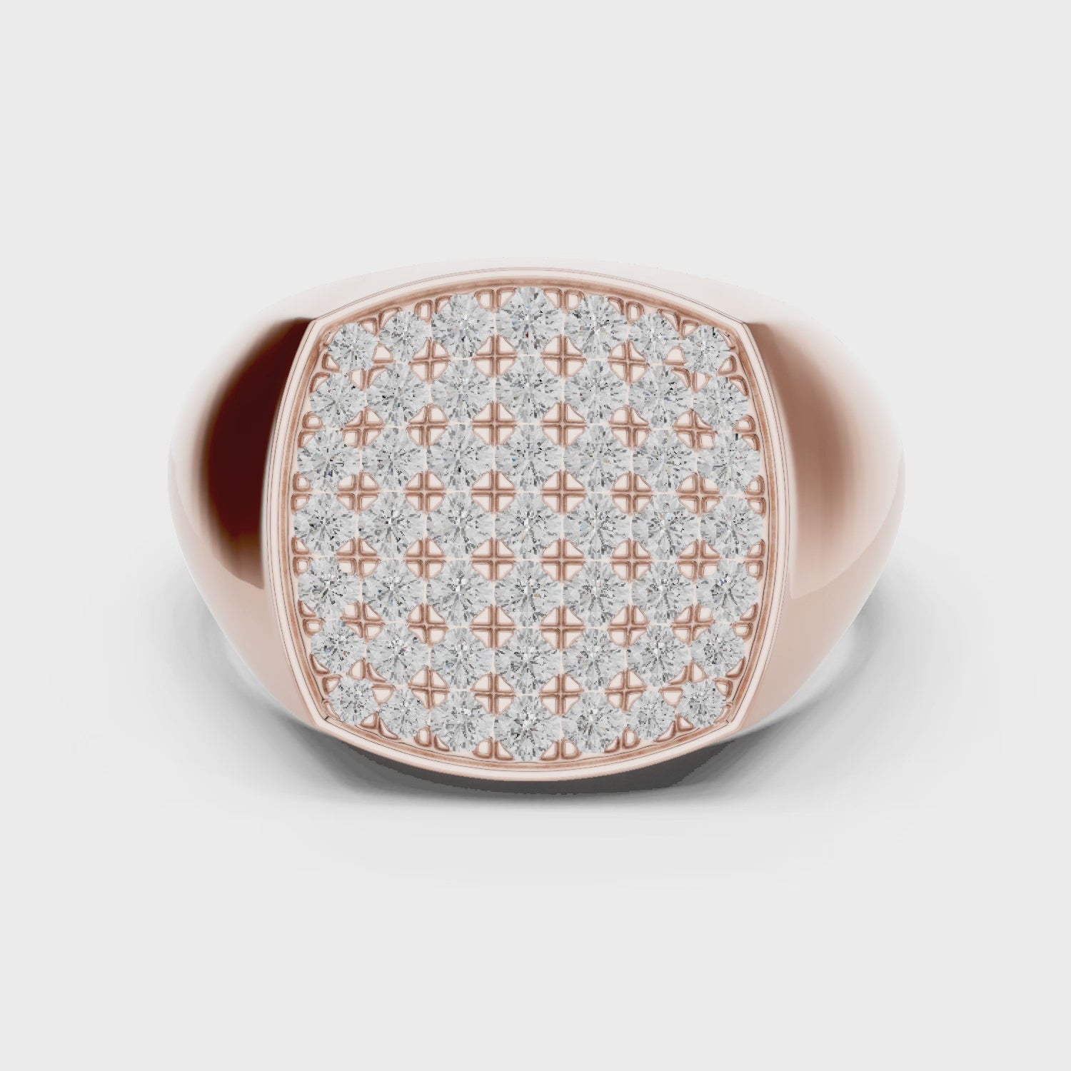 Majestic Pave Cushion Men’s Ring
Rose Gold 