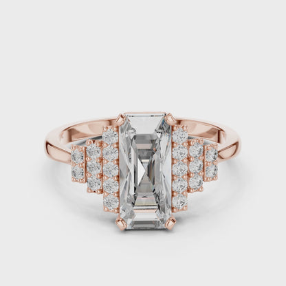 Radiant Steps Emerald Ring