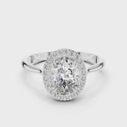 Oval Halo Diamond Ring