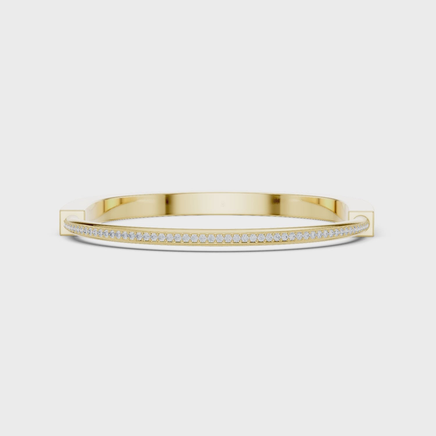 Sleek Diamond Edge Gold Bangle Yellow Gold