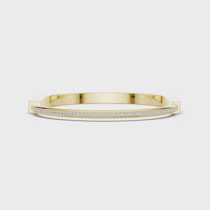 Sleek Diamond Edge Gold Bangle Yellow Gold