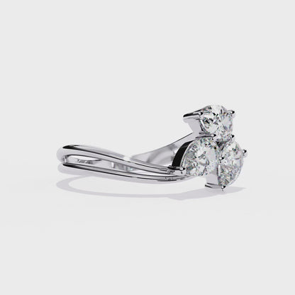 Trinity Pear Diamond Ring White Gold
