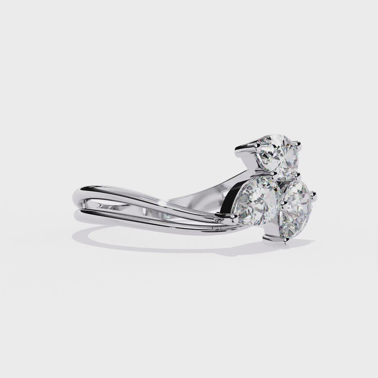 Trinity Pear Diamond Ring White Gold