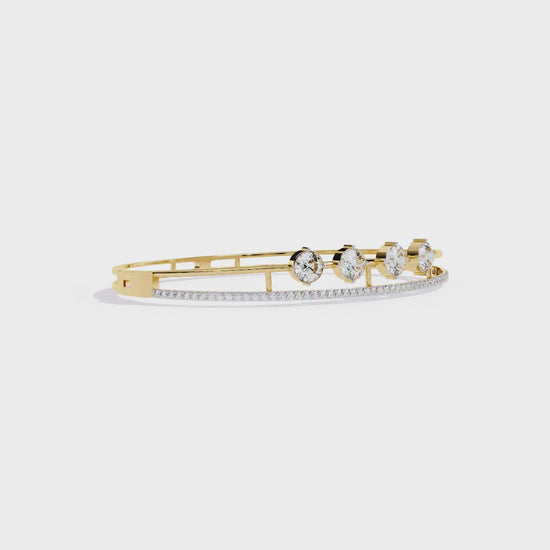 Eternal Quartet Diamond Bangle Yellow Gold