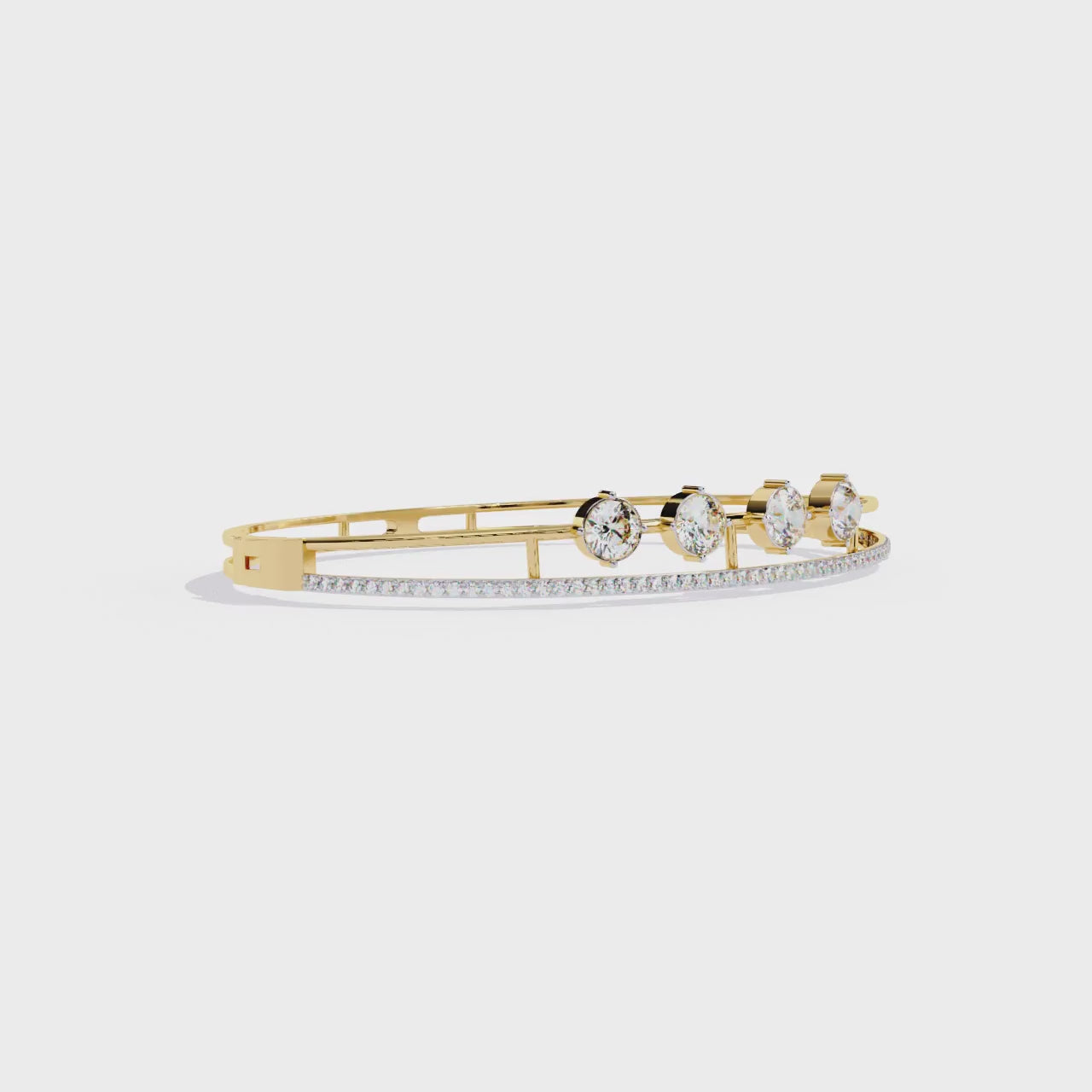 Eternal Quartet Diamond Bangle Yellow Gold