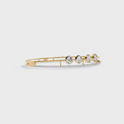 Eternal Quartet Diamond Bangle Yellow Gold
