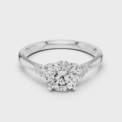 Round Cut Three-Stone Diamond Ring