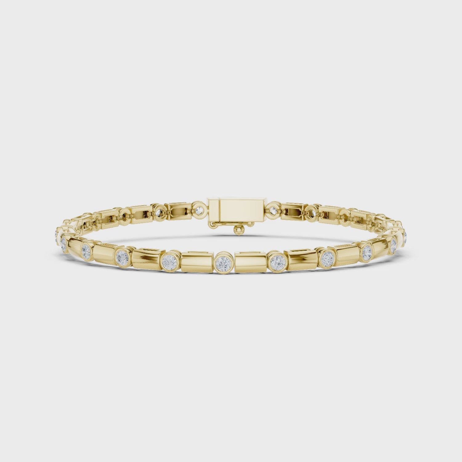 Diamond Dots Link Bracelet Yellow Gold