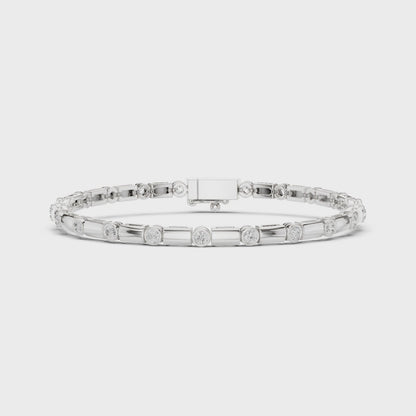 Diamond Dots Link Bracelet White Gold
