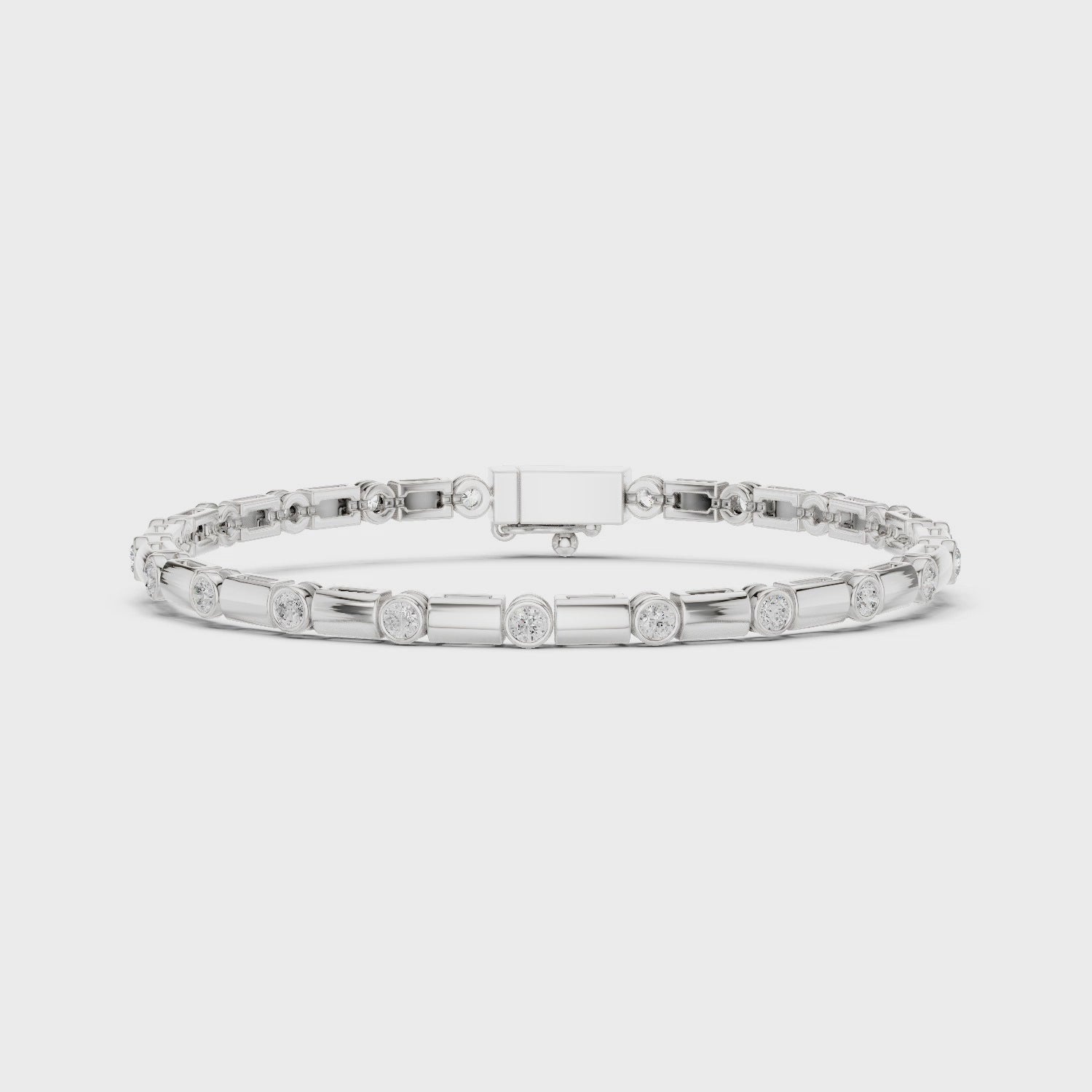 Diamond Dots Link Bracelet White Gold