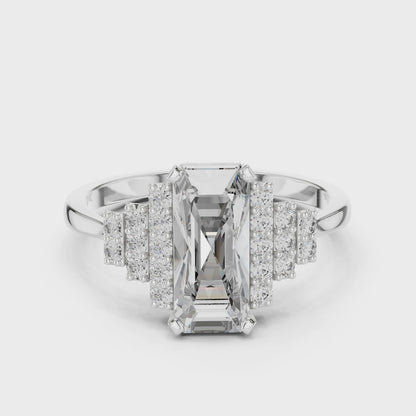 Radiant Steps Emerald Ring