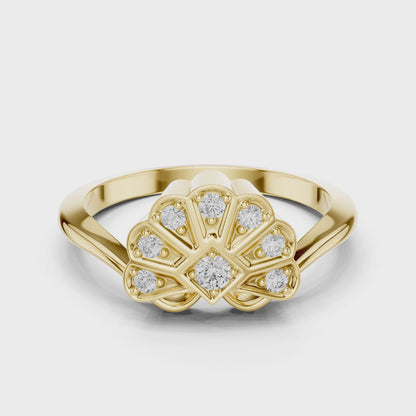 Fan Blossom Diamond Ring
