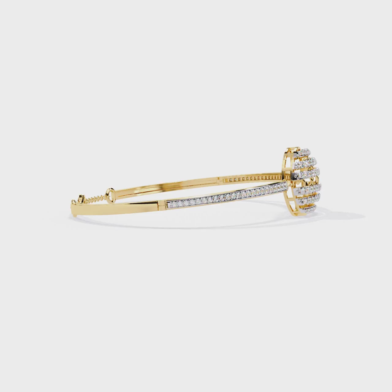 Celeste Orb Diamond Bangle Yellow Gold