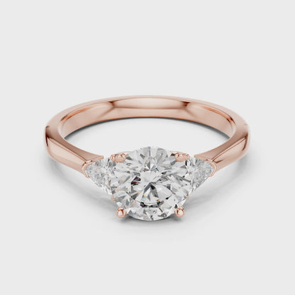 Round Cut Three-Stone Diamond Ring