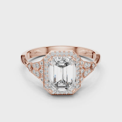 Regal Emerald Halo Ring