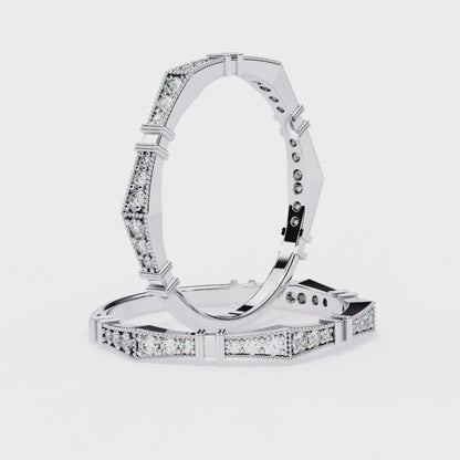Art Deco Diamond Band Ring White Gold
